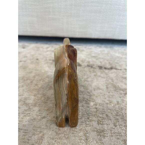 Hand Carved Natural Onyx Stone Elephant Figurine Statue Sculpture Home Decor 4x3 - Picture 2 of 7